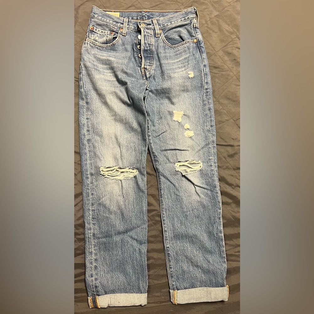 Levi's Women's Blue Distressed Jeans